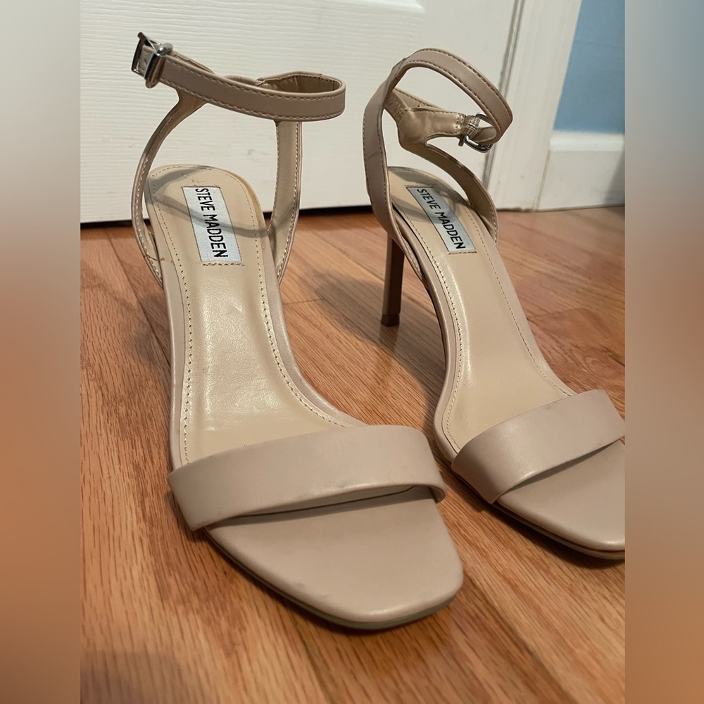 Steve Madden Strappy Stilettos- Beige 7.5